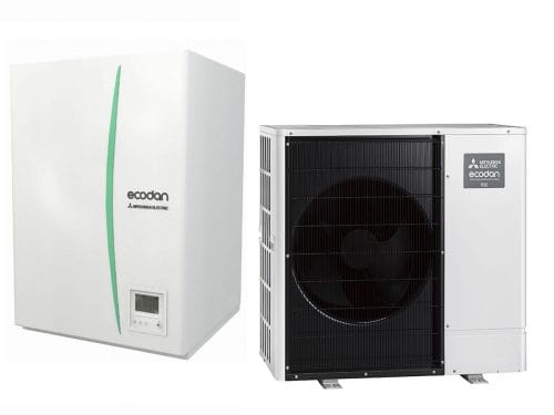 SILTUMSŪKNIS MITSUBISHI ELECTRIC POWER INVERTER EHSD-YM9D PUD-SWM100YAA Siltumsūkņu uzstādīšana Rīgā. Siltumsūkņi Latvijā.