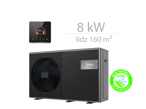 Gaiss- ūdens siltumsūknis Midea M-Thermal Nature 8 kW Siltumsūkņu uzstādīšana Rīgā. Siltumsūkņi Latvijā.