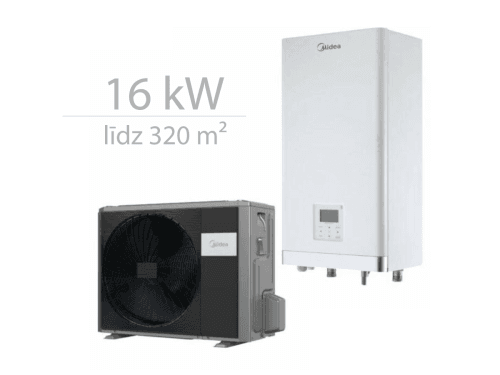 Gaiss- ūdens siltumsūknis Midea M-Thermal 16 kW Siltumsūkņu uzstādīšana Rīgā. Siltumsūkņi Latvijā.