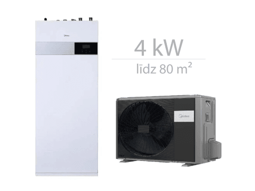 Gaiss- ūdens siltumsūknis Midea M-Thermal 4 kW ar 190l KŪ tvertni Siltumsūkņu uzstādīšana Rīgā. Siltumsūkņi Latvijā.